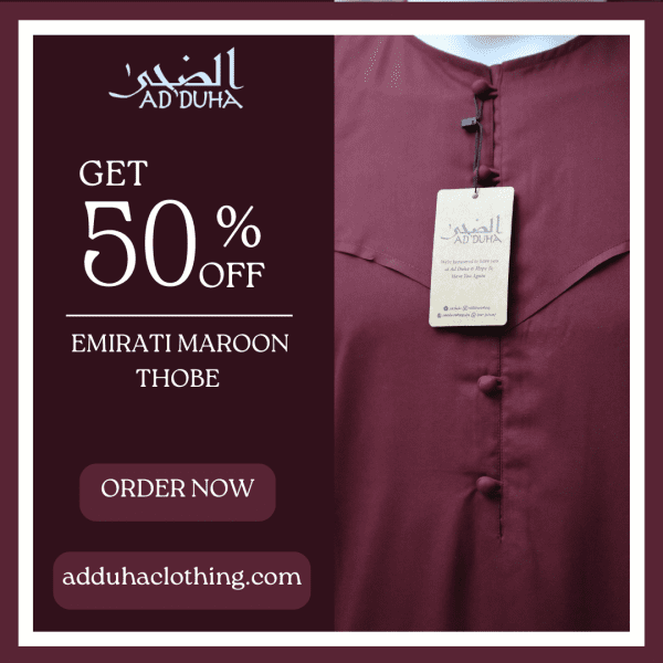 Emirati Thobe Maroon
